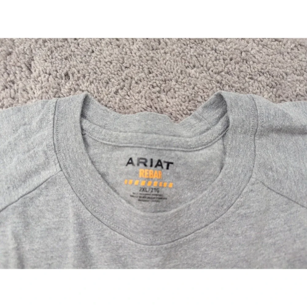 Ariat Rebar Sweater Mens 2XL Pullover Long Sleeve Crew Neck Gray‎ Spellout